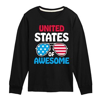 Boys 8-20 United States Of Awesome Long Sleeve Graphic Tee