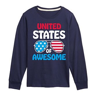 Boys 8-20 United States Of Awesome Long Sleeve Graphic Tee