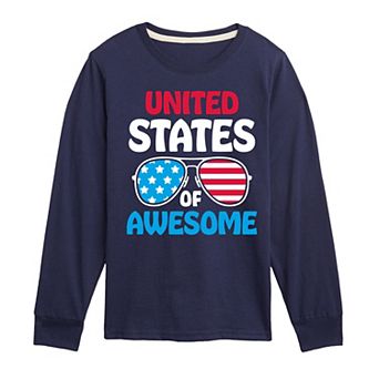 Boys 8-20 United States Of Awesome Long Sleeve Graphic Tee