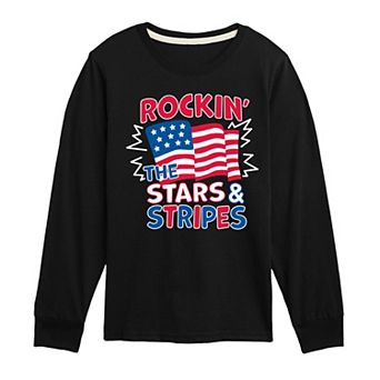 Boys 8-20 Rockin' The Stars & Stripes Long Sleeve Graphic Tee