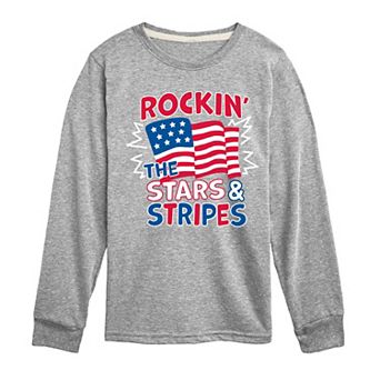 Boys 8-20 Rockin' The Stars & Stripes Long Sleeve Graphic Tee
