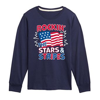 Boys 8-20 Rockin' The Stars & Stripes Long Sleeve Graphic Tee