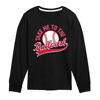 Boys 8-20 Take Me To The Ballpark Long Sleeve Graphic Tee