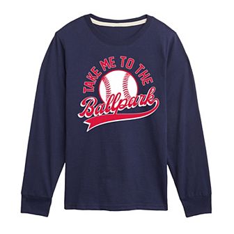 Boys 8-20 Take Me To The Ballpark Long Sleeve Graphic Tee