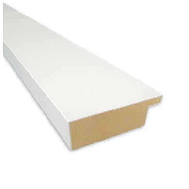 Basic White Beveled Wood Framed Bathroom Wall Mirror