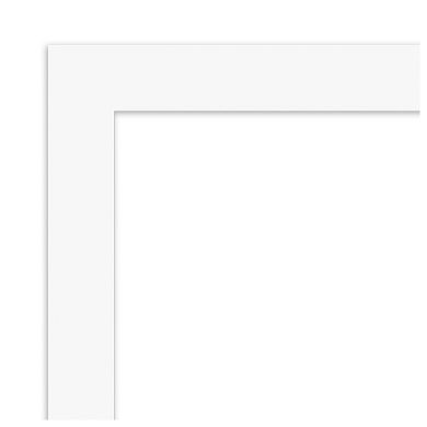Basic White Beveled Wood Framed Bathroom Wall Mirror