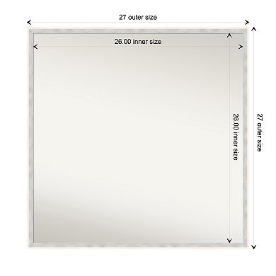 Paige White Silver Non-beveled Wood Bathroom Wall Mirror