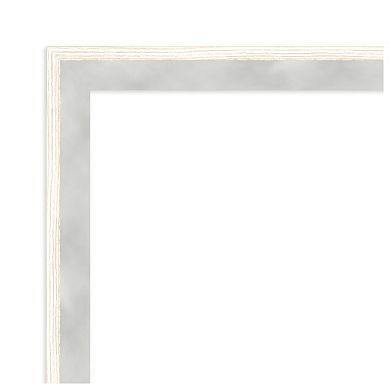 Paige White Silver Non-beveled Wood Bathroom Wall Mirror