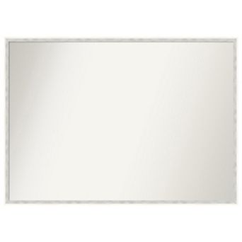 Paige White Silver Non-beveled Wood Bathroom Wall Mirror