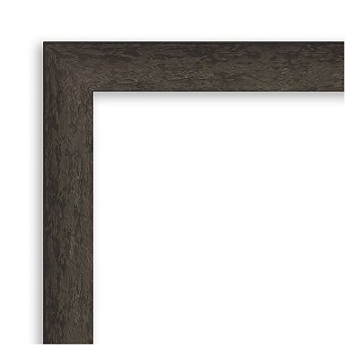 Dappled Black Brown Narrow Beveled Wood Framed Bathroom Wall Mirror