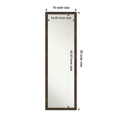 Woodgrain Stripe Wood Non-beveled On The Door Mirror Full Length Mirror