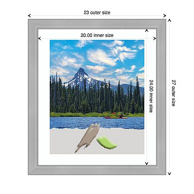 Vista Brushed Nickel Narrow Picture Frame, Photo Frame, Art Frame - Matted