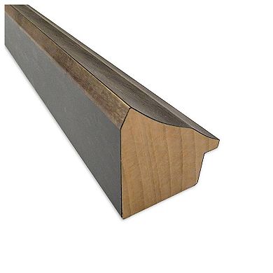 Angled Bronze Non-beveled Wood Bathroom Wall Mirror