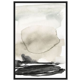 Ebony Horizon Triptych Ii By Jennifer Goldberger Framed Canvas Wall Art Print