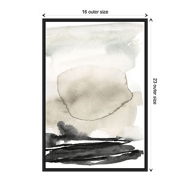 Ebony Horizon Triptych Ii By Jennifer Goldberger Framed Canvas Wall Art Print