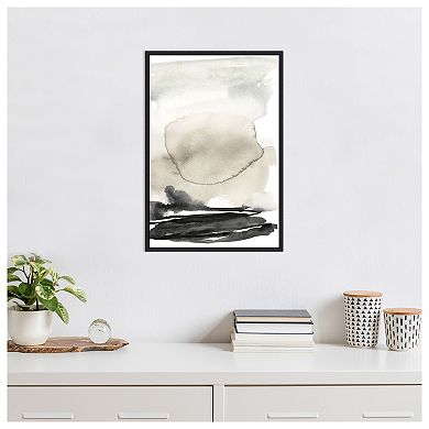 Ebony Horizon Triptych Ii By Jennifer Goldberger Framed Canvas Wall Art Print