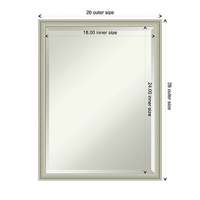 Florence Silver Beveled Framed Bathroom Wall Mirror