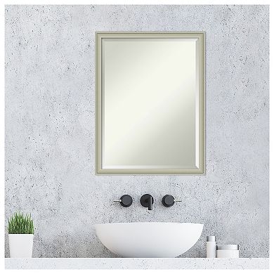 Florence Silver Beveled Framed Bathroom Wall Mirror