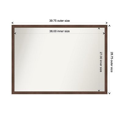Florence Medium Brown Non-beveled Bathroom Wall Mirror