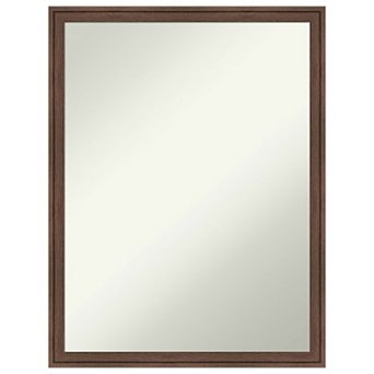 Florence Medium Brown Non-beveled Bathroom Wall Mirror