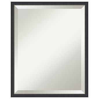 Stylish Black Narrow Beveled Wood Framed Bathroom Wall Mirror