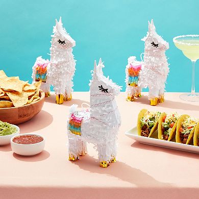 3 Pack Mini Llama Pinatas For Birthday Party, Cinco De Mayo Fiesta, 5x2x10 In