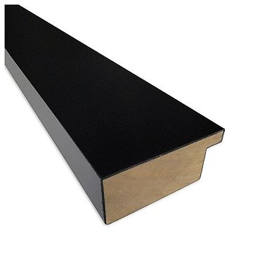 Basic Black Narrow Non-beveled Wood Bathroom Wall Mirror