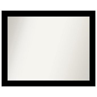 Basic Black Narrow Non-beveled Wood Bathroom Wall Mirror