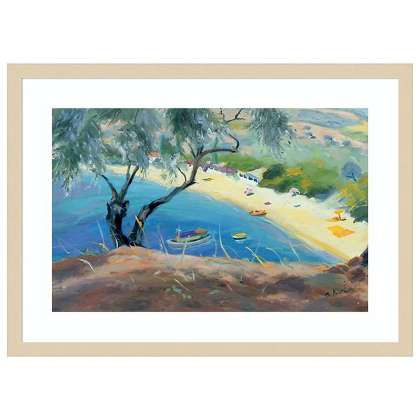 Achladies Bay Skiathos Greece By Anne Durham Wood Framed Wall Art Print