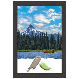 Rustic Plank Espresso Narrow Picture Frame, Photo Frame, Art Frame