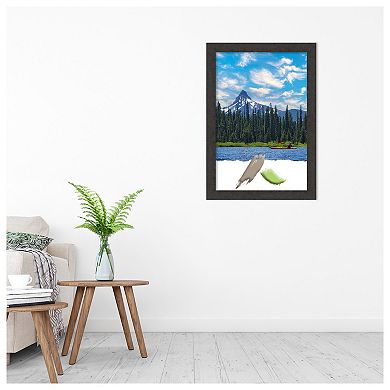 Rustic Plank Espresso Narrow Picture Frame, Photo Frame, Art Frame