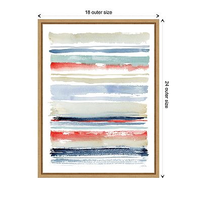 Nautical Stripes By Katrina Pete Framed Canvas Wall Art Print