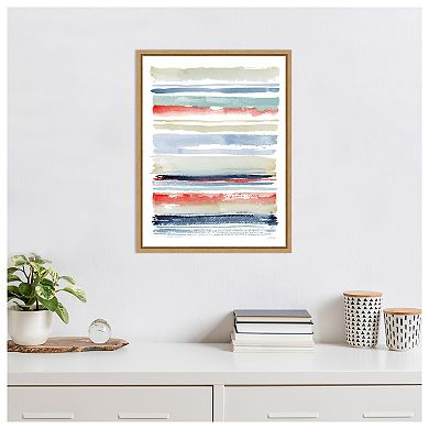 Nautical Stripes By Katrina Pete Framed Canvas Wall Art Print