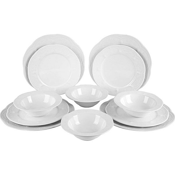 12 Pc Porcelain Dinnerware Set