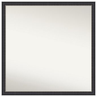 Stylish Black Non-beveled Wood Bathroom Wall Mirror