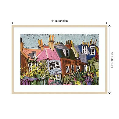 Relaxing In The Herb Garden Greenwich Park London By Frances Treanor Wood Framed Wall Art Print