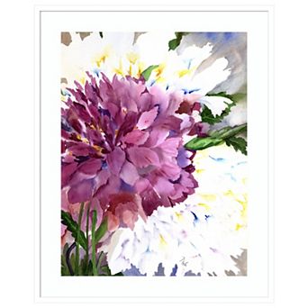 Red Peony By Neela Pushparaj Wood Framed Wall Art Print