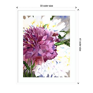 Red Peony By Neela Pushparaj Wood Framed Wall Art Print