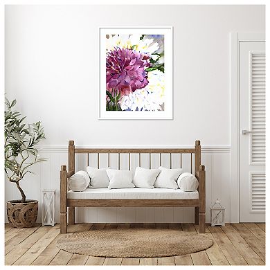 Red Peony By Neela Pushparaj Wood Framed Wall Art Print