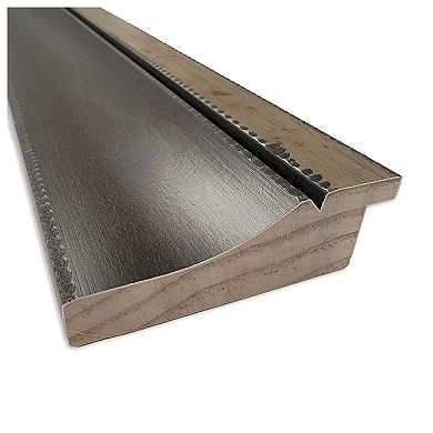 Hammered Charcoal Tan Petite Bevel Wood Bathroom Wall Mirror - Glass Size 18 X 24