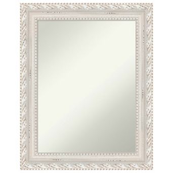 Opera Off White Non-beveled Wood Bathroom Wall Mirror