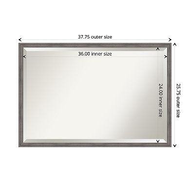 Florence Grey Beveled Framed Bathroom Wall Mirror