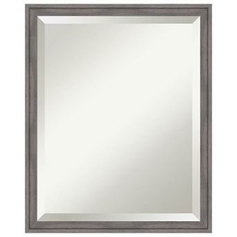 Florence Grey Beveled Framed Bathroom Wall Mirror