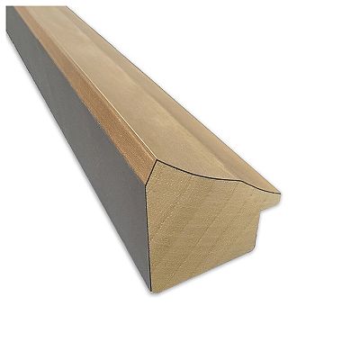 Angled Gold Non-beveled Wood Bathroom Wall Mirror