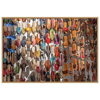 Moroccan Sandals By Richard Silver Framed Canvas Wall Art Print