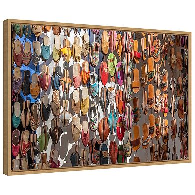 Moroccan Sandals By Richard Silver Framed Canvas Wall Art Print