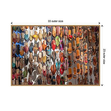 Moroccan Sandals By Richard Silver Framed Canvas Wall Art Print