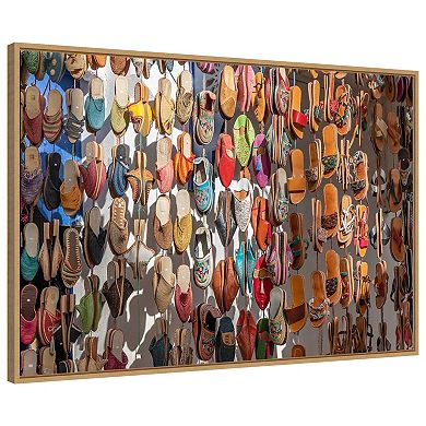 Moroccan Sandals By Richard Silver Framed Canvas Wall Art Print