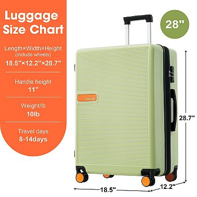 1 Piece Luggage Hardside Spinner Suitcase With Tsa Lock