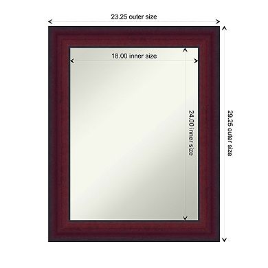Canterbury Cherry Non-beveled Wood Bathroom Wall Mirror